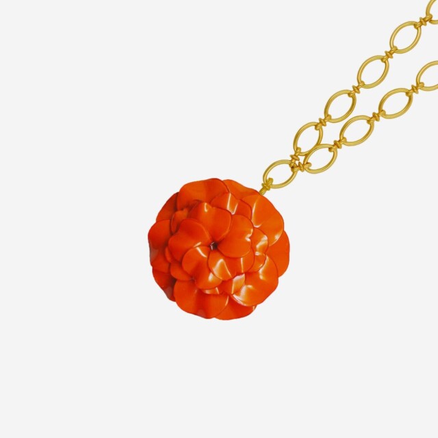 Ciléa Paris - Pendentif Géranium - Maxi – Rouge / Je ne veux pas la chaîne
