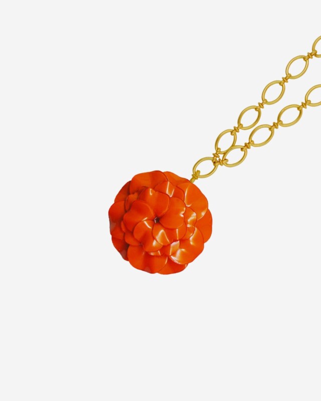 Ciléa Paris - Pendentif Géranium - Maxi – Rouge / Je ne veux pas la chaîne