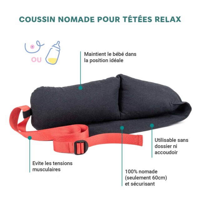 Cosy Club - Coussin d'allaitement sangle corail · DUOH!