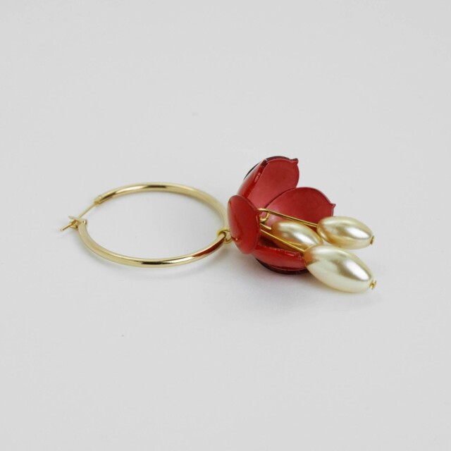 Ciléa Paris - Créoles Cécile avec perles – Blush / Grande argent