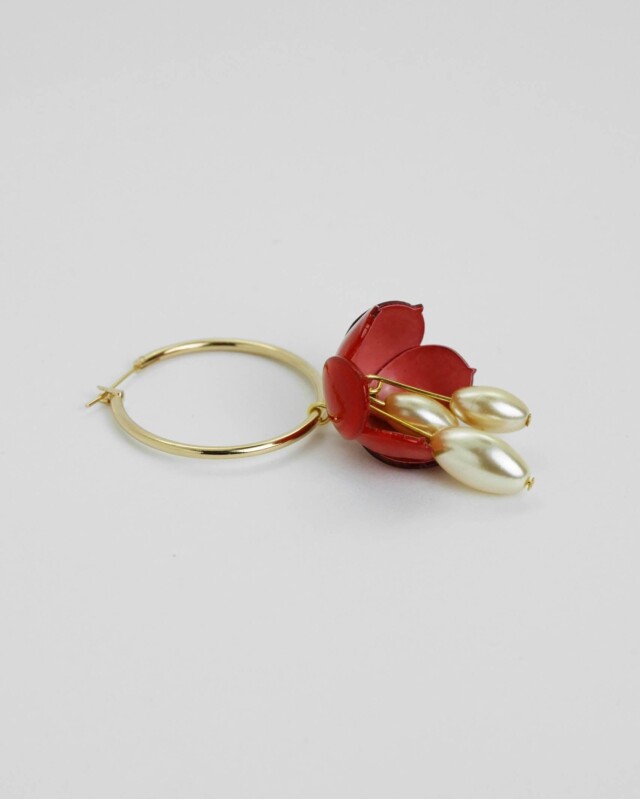 Ciléa Paris - Créoles Cécile avec perles – Blush / Grande argent