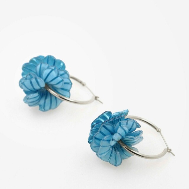 Ciléa Paris - Créoles argent Camélia – Corail