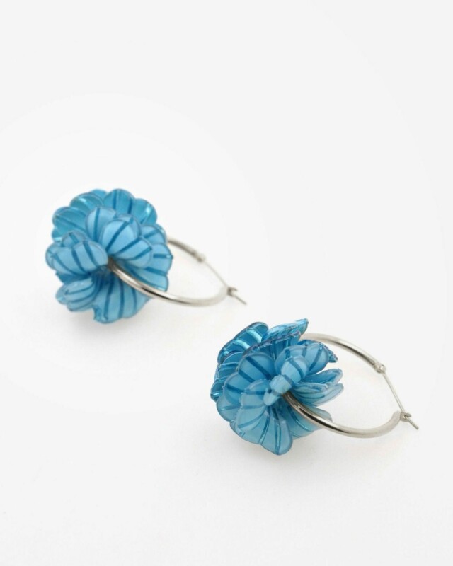 Ciléa Paris - Créoles argent Camélia – Corail