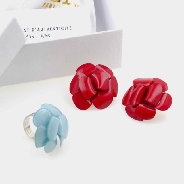 Ciléa Bijoux - Coffret cadeau Marie-Alix boucles d'oreilles + bague – Citron / Tiges