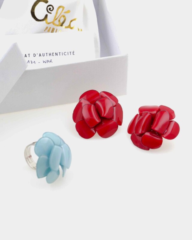 Ciléa Bijoux - Coffret cadeau Marie-Alix boucles d'oreilles + bague – Citron / Tiges
