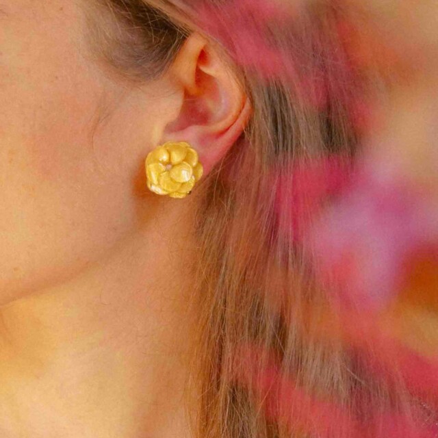 Ciléa Paris - Boucles d'oreilles Géranium - Mini – Bleuet / Tige (Oreilles percées)