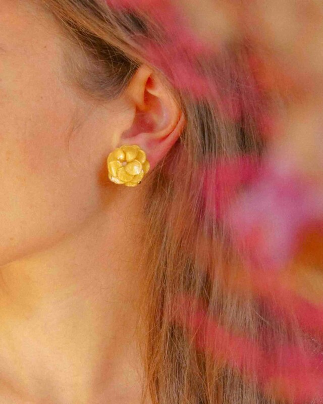Ciléa Paris - Boucles d'oreilles Géranium - Mini – Bleuet / Tige (Oreilles percées)