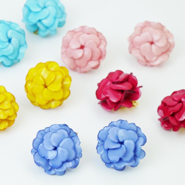 Ciléa Paris - Boucle d'oreille Géranium - Petit – Bleuet / Dormeuse (Oreilles percées)