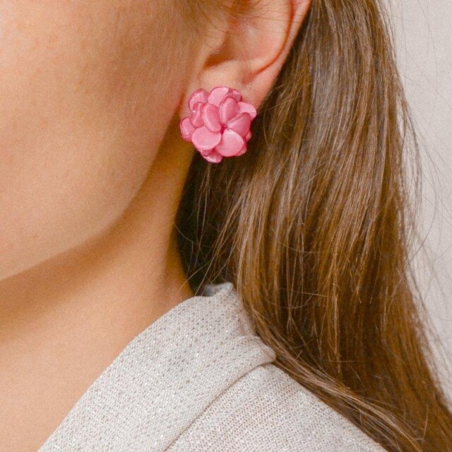 Ciléa Paris - Boucles d'oreilles Géranium - Mini – Bleuet / Tige (Oreilles percées)