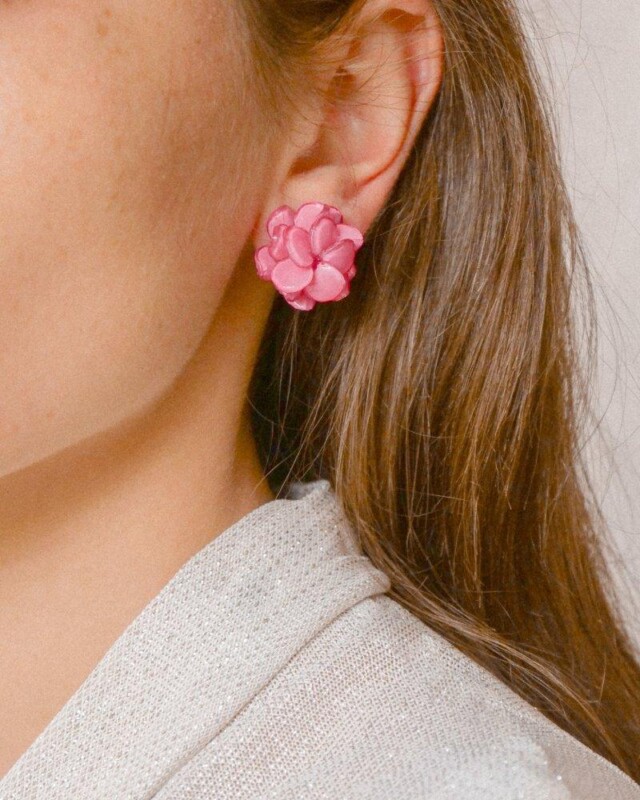 Ciléa Paris - Boucles d'oreilles Géranium - Mini – Bleuet / Tige (Oreilles percées)