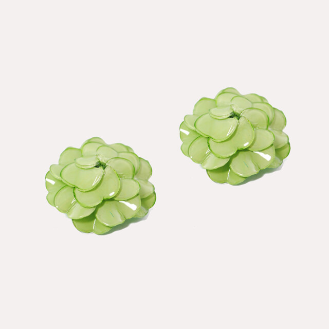 Ciléa Paris - Boucles d'oreilles Géranium - Grand – Rouge clair / Dormeuse (Oreilles percées)