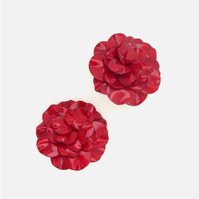 Ciléa Paris - Boucles d'oreilles courtes Géranium - Maxi – Bleu électrique / Tige (Oreilles percées)