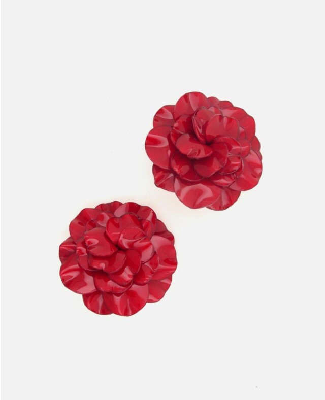 Ciléa Paris - Boucles d'oreilles courtes Géranium - Maxi – Bleu électrique / Tige (Oreilles percées)