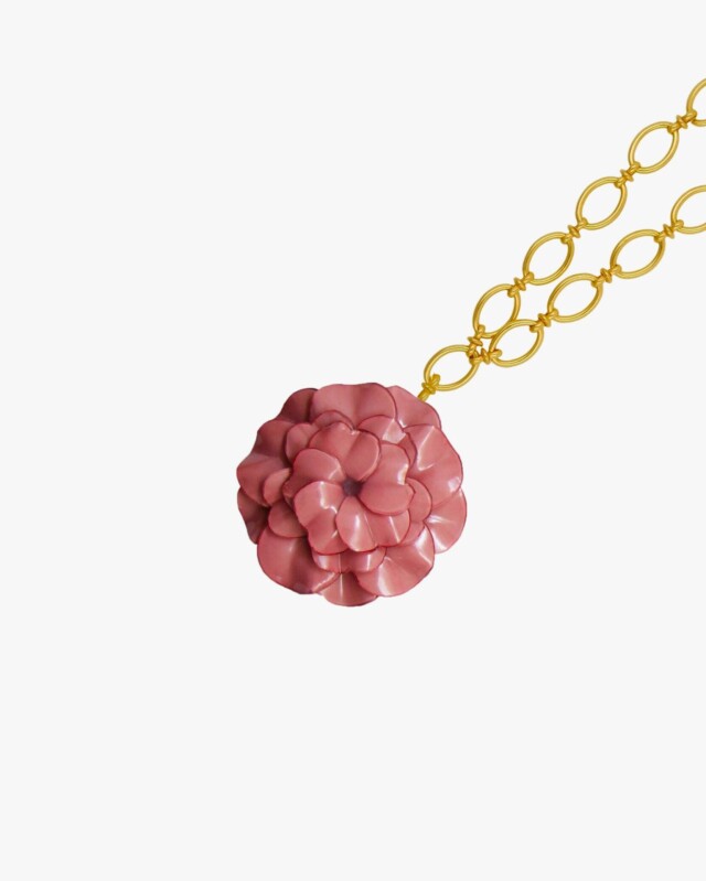 Ciléa Paris - Pendentif Géranium - Maxi – Rouge / Je ne veux pas la chaîne