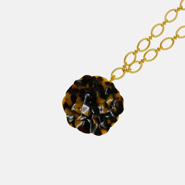 Ciléa Paris - Pendentif Géranium - Maxi – Rouge / Je ne veux pas la chaîne