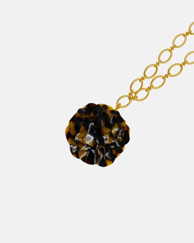 Ciléa Paris - Pendentif Géranium - Maxi – Rouge / Je ne veux pas la chaîne