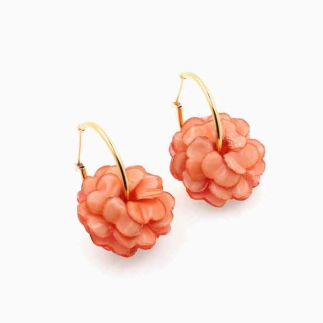 Ciléa Bijoux - Créoles Géranium – Emeraude