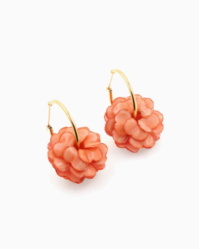 Ciléa Bijoux - Créoles Géranium – Emeraude