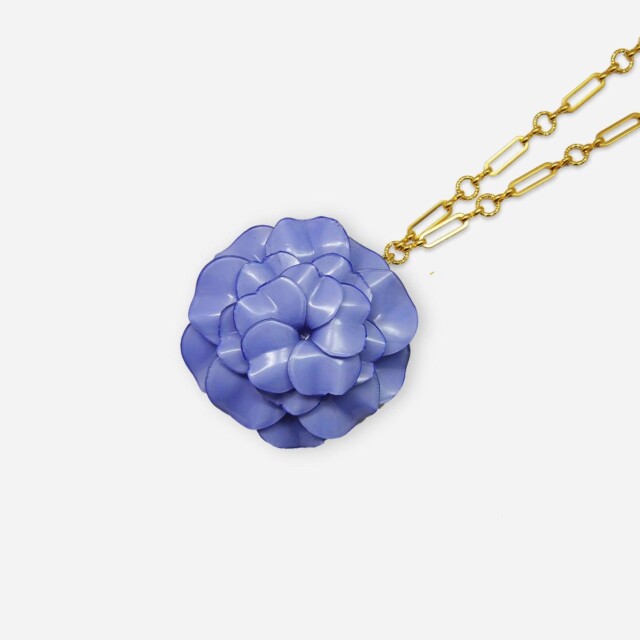 Ciléa Paris - Pendentif Géranium - Maxi – Rouge / Je ne veux pas la chaîne