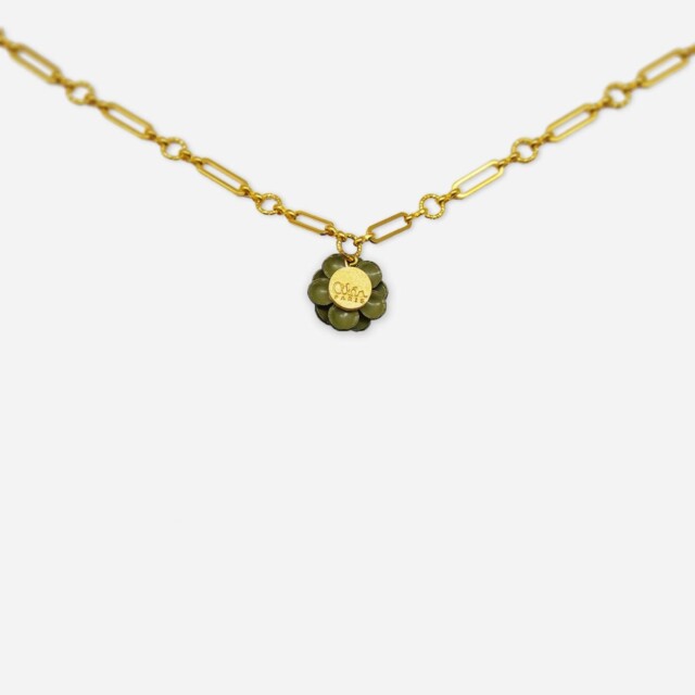 Ciléa Paris - Pendentif Géranium - Mini – Rouge / Je ne veux pas la chaîne
