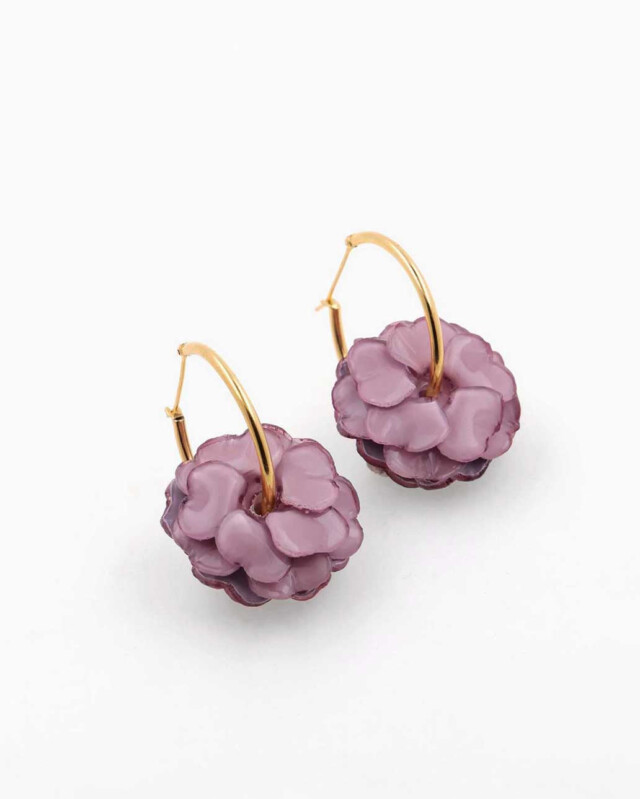Ciléa Bijoux - Créoles Géranium – Emeraude