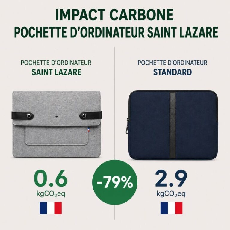 Saint-Lazare - Pochette ordinateur Made in France - Violet clair