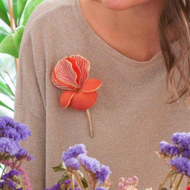 Ciléa Paris - Broche Iris - effet velours – Lavande
