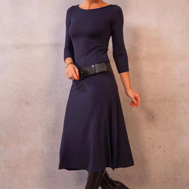 Thelma Rose - Robe midi col bateau Juliette – 44 / Noir