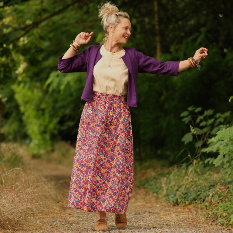 Quintessence - Jupe Tao — Coton crépuscule épicé – XXXL