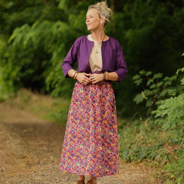 Quintessence - Jupe Tao — Coton crépuscule épicé – XXXL