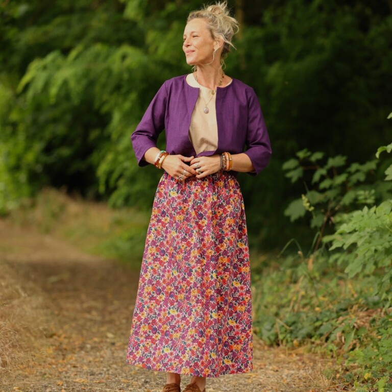 Quintessence - Jupe Tao — Coton crépuscule épicé – XXXL