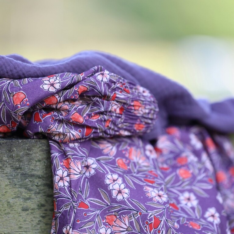 Quintessence - Jupe Tao — Coton Fleurs d'aubergine – XXXL