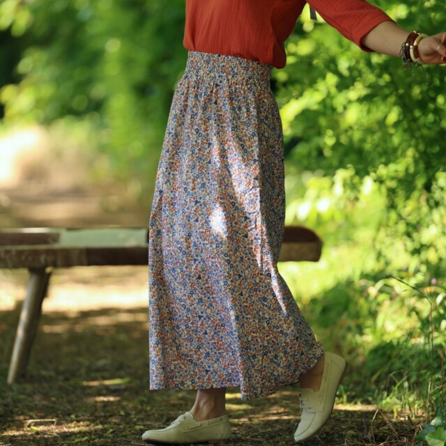 Quintessence - Jupe Tao — Coton jardin corail – XXXL