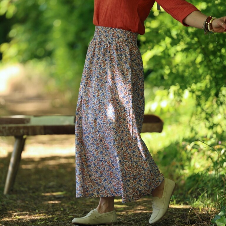 Quintessence - Jupe Tao — Coton jardin corail – XXXL