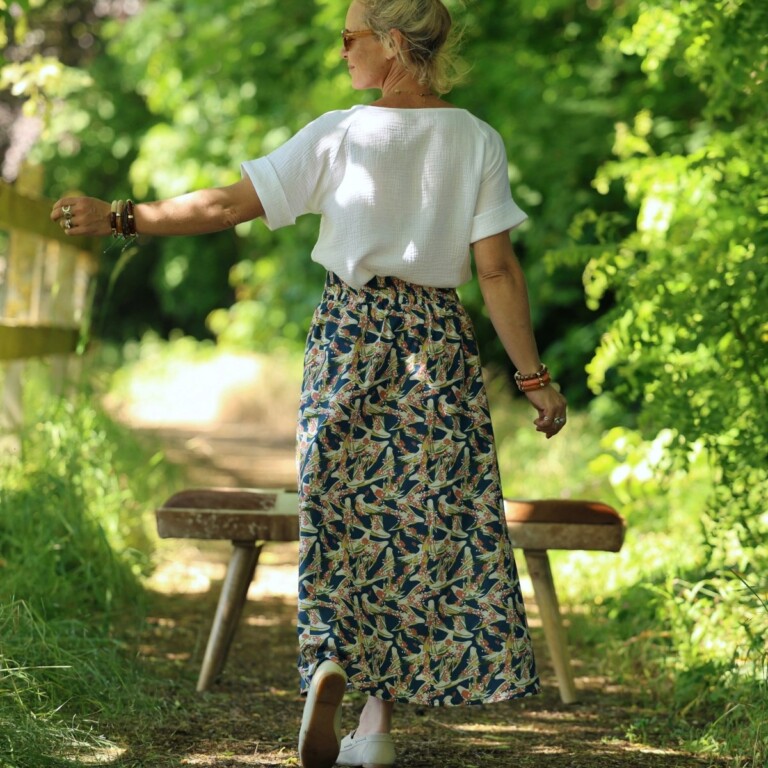 Quintessence - Jupe Tao — Coton vol printanier – XXXL
