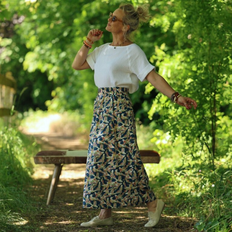 Quintessence - Jupe Tao — Coton vol printanier – XXXL