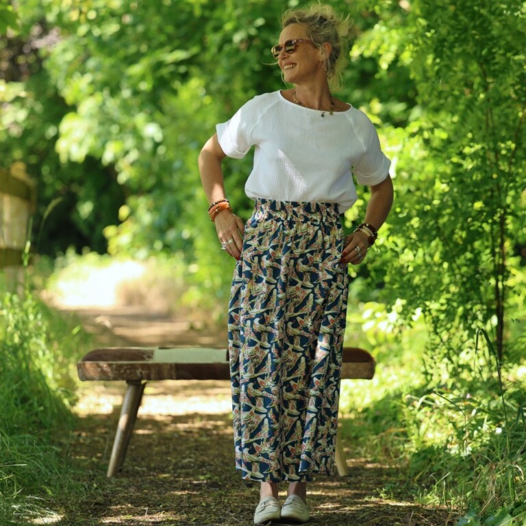Quintessence - Jupe Tao — Coton vol printanier – XXXL