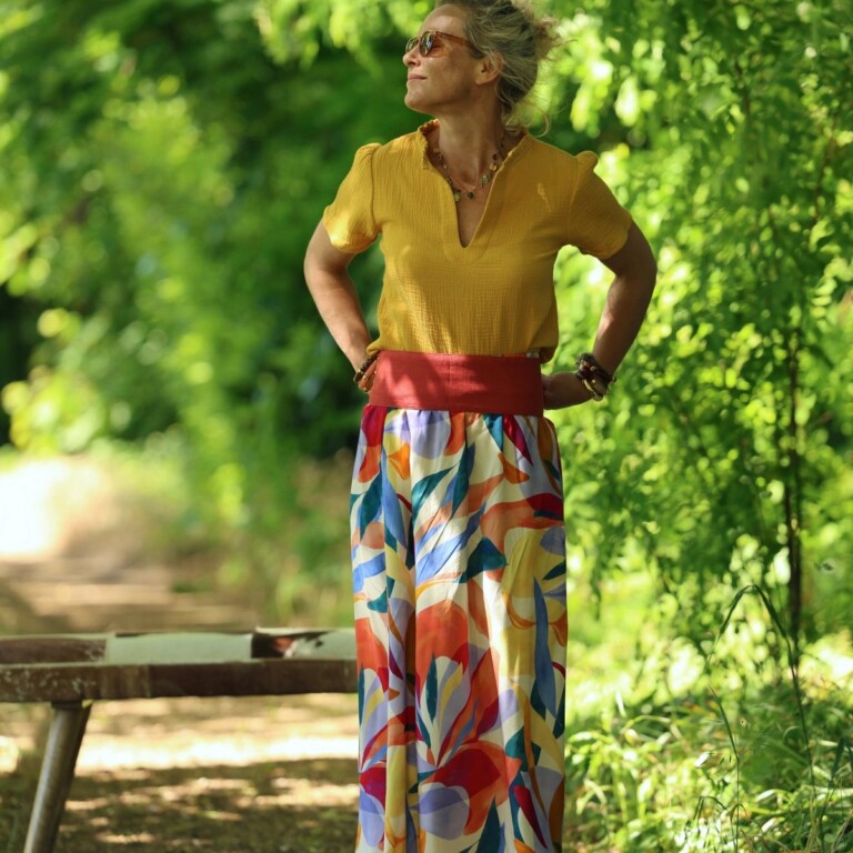 Quintessence - Jupe Tao — Viscose Mystère botanique – XS