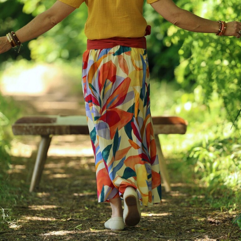 Quintessence - Jupe Tao — Viscose Mystère botanique – XS