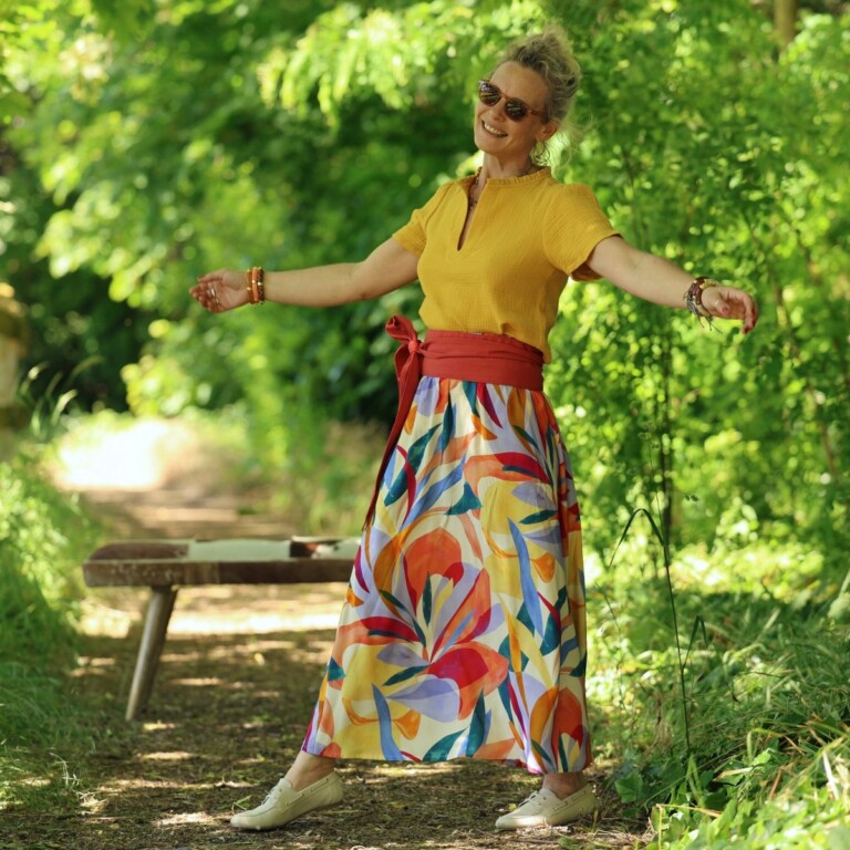 Quintessence - Jupe Tao — Viscose Mystère botanique – XS