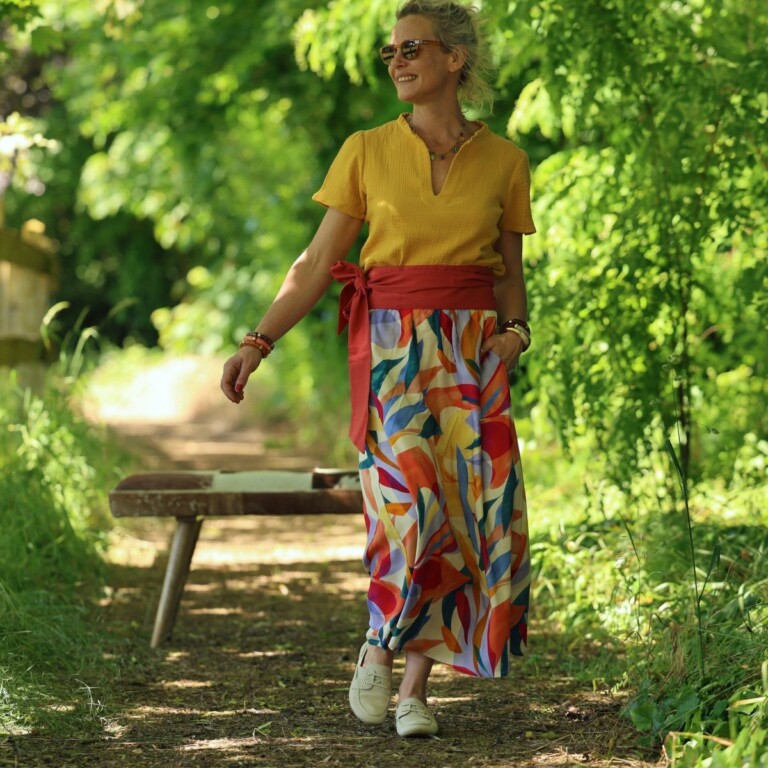 Quintessence - Jupe Tao — Viscose Mystère botanique – XS