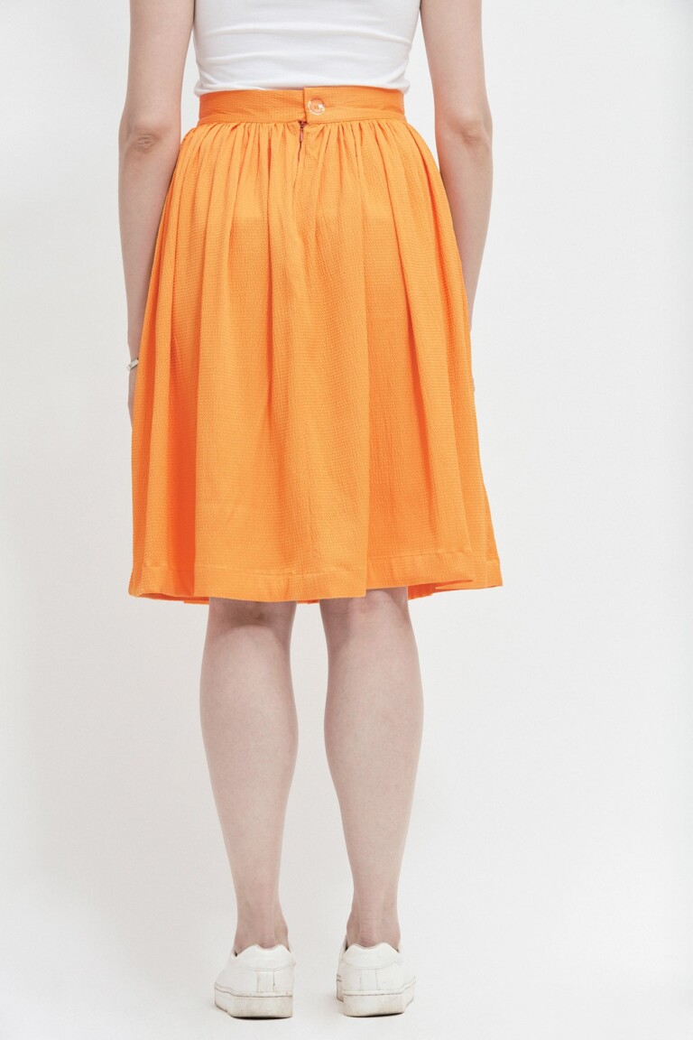 ECCLO - Jupe froncée orange – 34