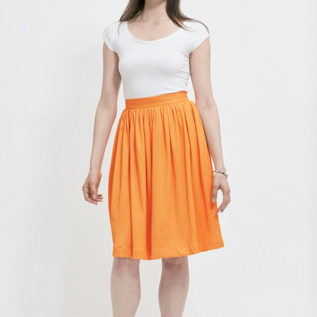 ECCLO - Jupe froncée orange – 36