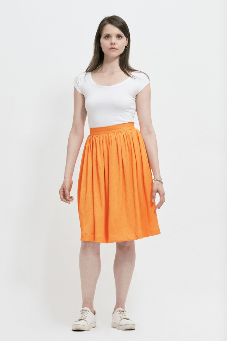 ECCLO - Jupe froncée orange – 34
