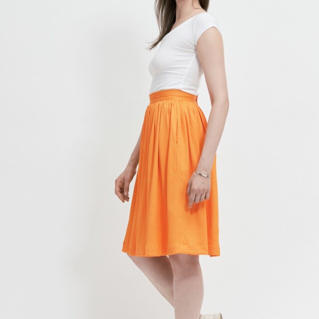 ECCLO - Jupe froncée orange – 36