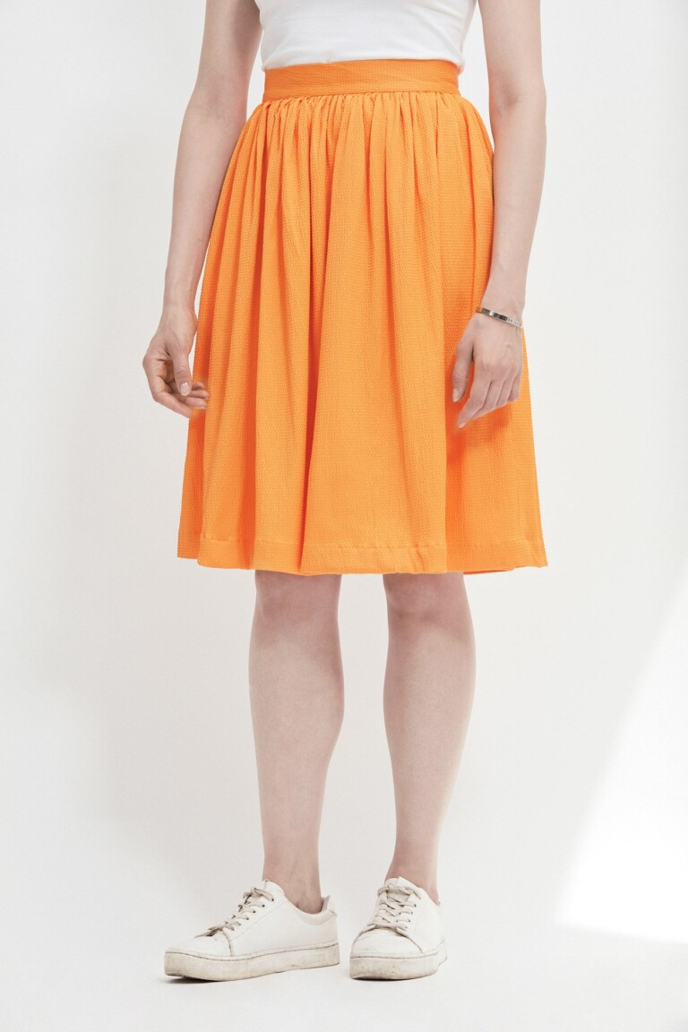 ECCLO - Jupe froncée orange – 34