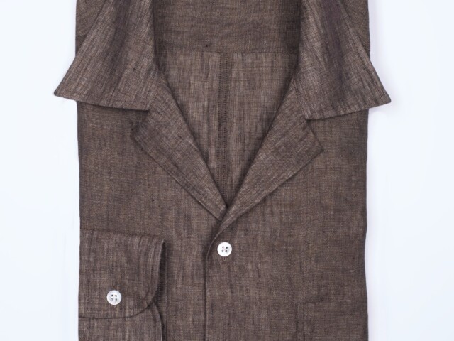 la chemise francaise chemise aficionado marron pliee La Chemise Française - Chemise Aficionado Marron – 3XL
