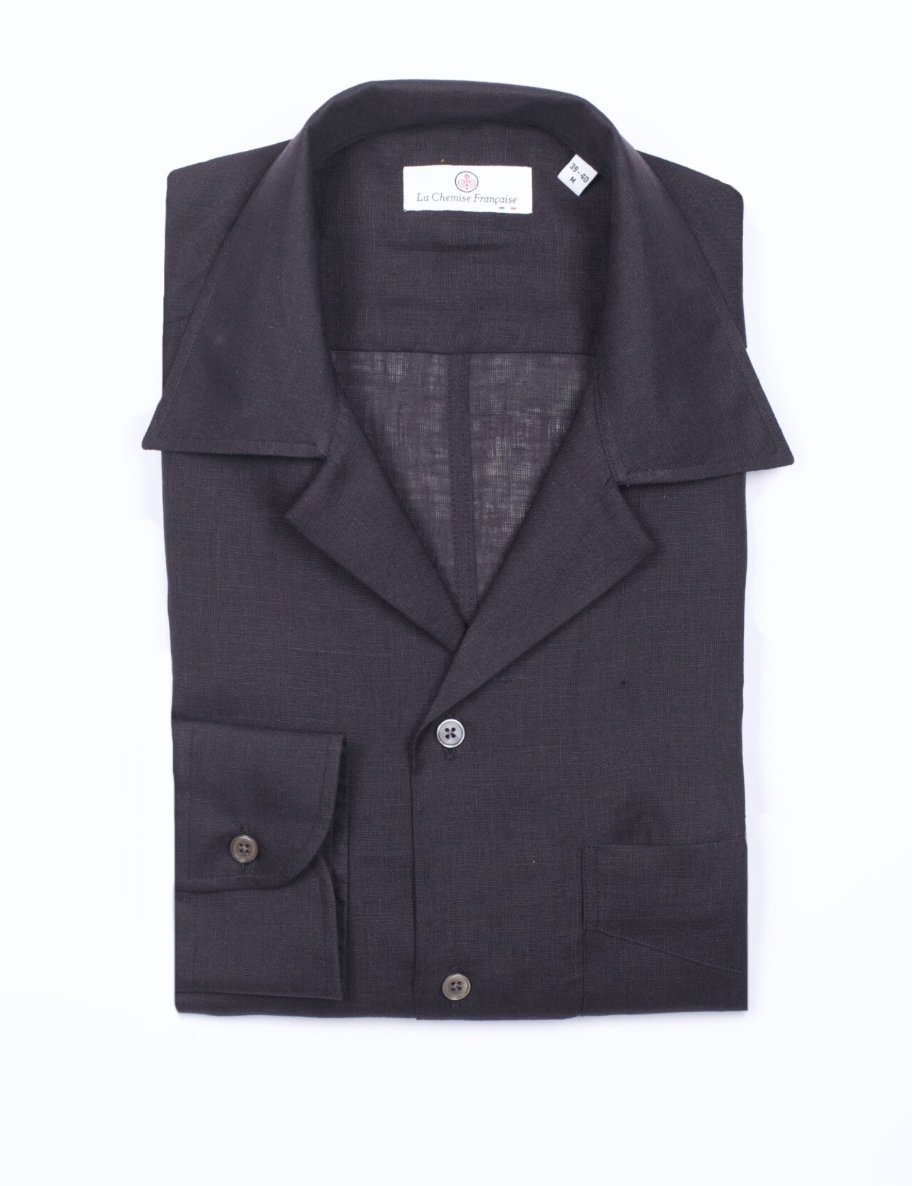 la chemise francaise chemise aficionado noir pliee La Chemise Française - Chemise Aficionado Noire – 3XL