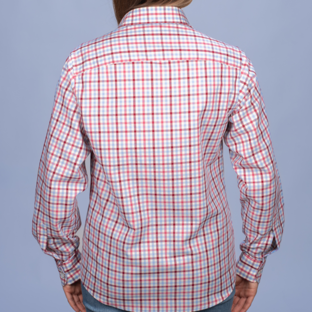 La Chemise Française - Chemisier Flanelle Légère à Carreaux Rose – 46
