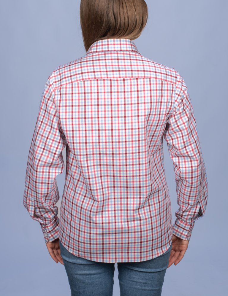 La Chemise Française - Chemisier Flanelle Légère à Carreaux Rose – 46